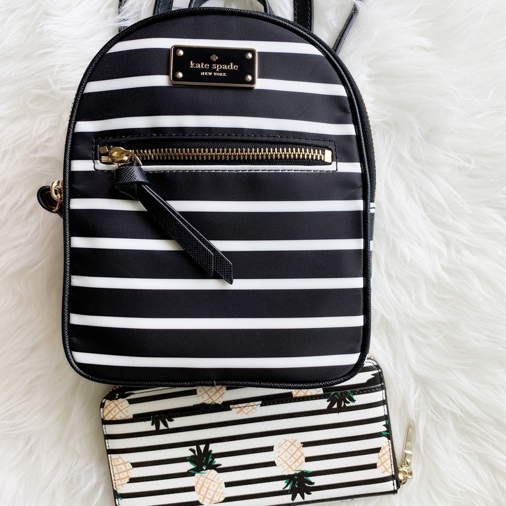 Bundle kate spade backpack wallet stripe - Picture 6 of 8